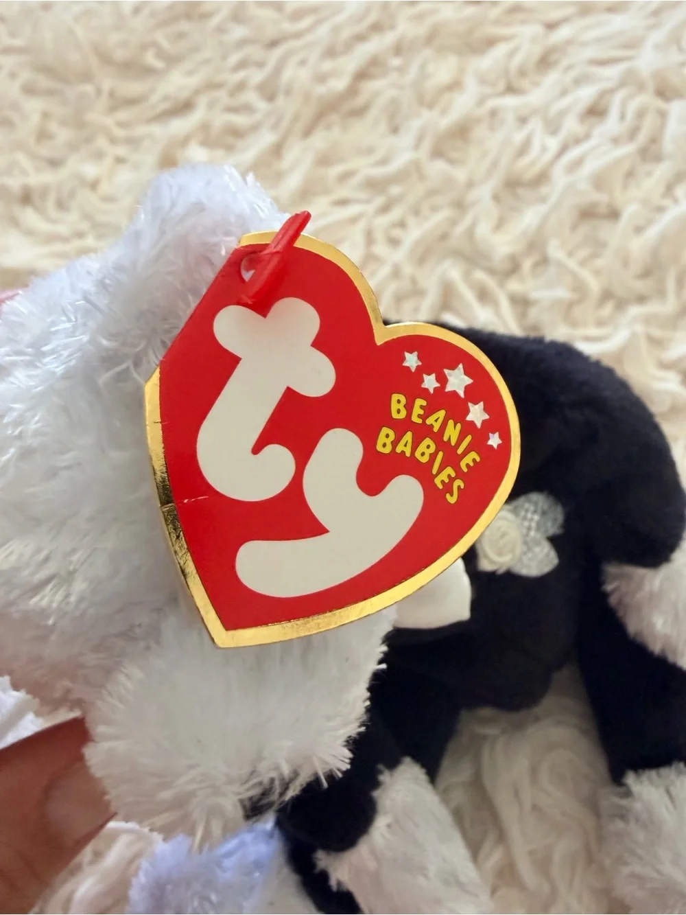 💍 Ty Plush Retired Bride and Groom Bears in White and Black (2002) - NWT